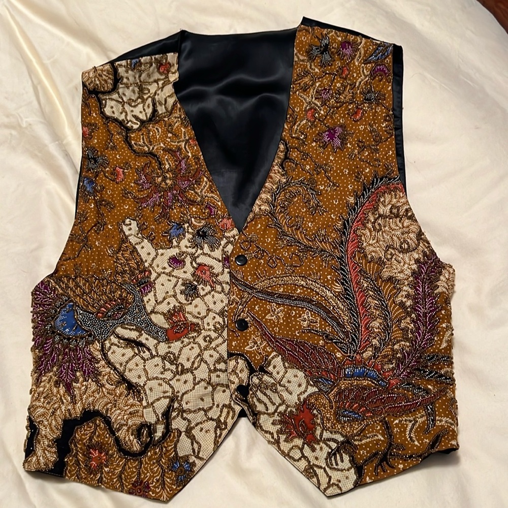 Kenar silk beaded vest size S